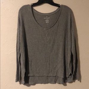 Soft waffle knit long sleeve shirt